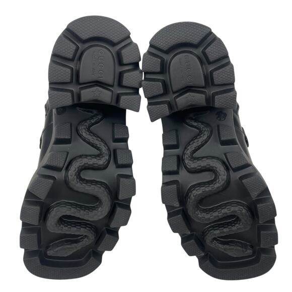 Gucci Magnum Calf Leather Horsebit Lug Sole Boots Black Size 40 - Picture 13 of 16